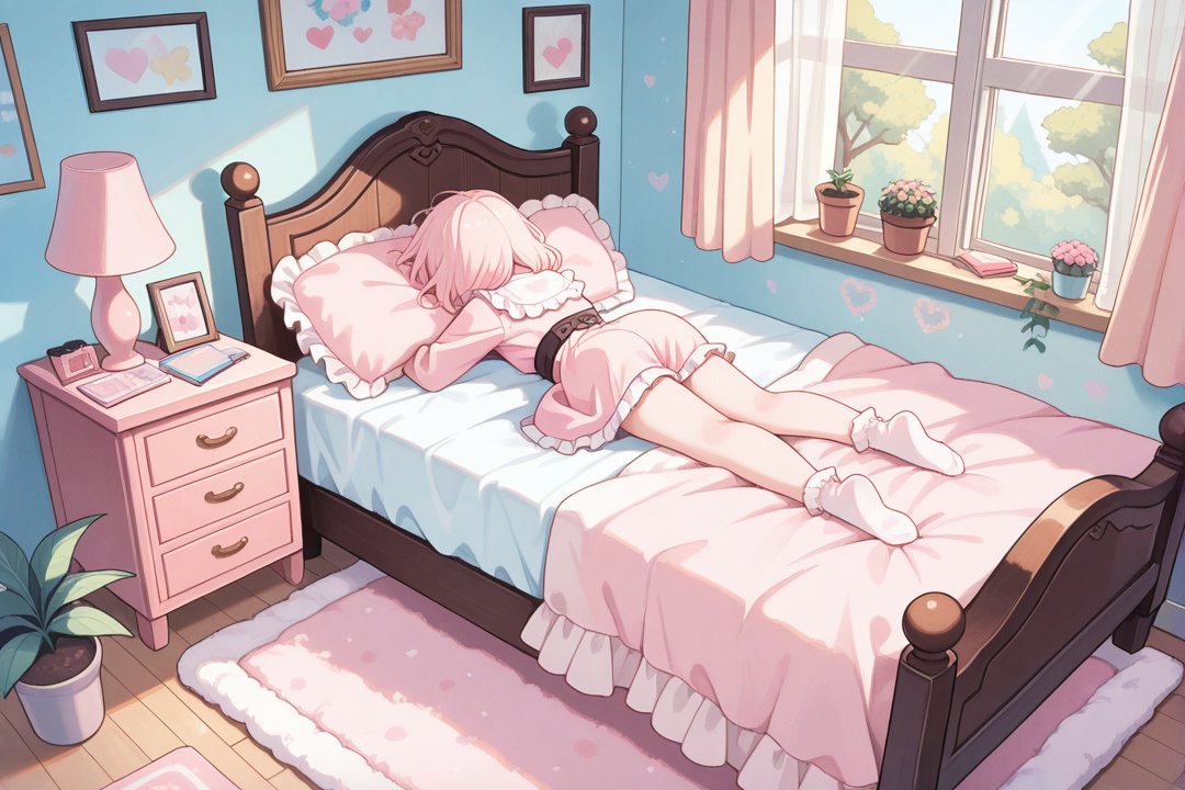 03413-1050873571-heart, (bedroom_1), frills bed, frilly coverlet, frilly pillow, desk, fluffy carpet, messy room, potted plants, sunbeam, curtain.jpg